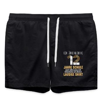 Abitur Gymnasium Damen und Herren Abi 2022 - Badeshorts - Schwarz - Vorne - AI Model Male 185 light (185cm)