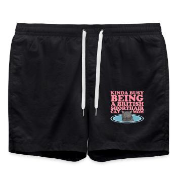 British Shorthair Mom Cats Cat Dad Gift - Swim Trunks - black - Front - AI Model Male 185 light (185cm)