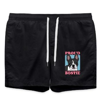 Boston Terrier Mom Hund Hundebesitzer - Badeshorts - Schwarz - Vorne - AI Model Male 185 light (185cm)
