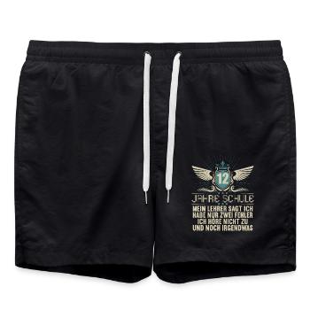 Abitur Gymnasium Damen und Herren Abi 2022 - Badeshorts - Schwarz - Vorne - AI Model Male 185 light (185cm)