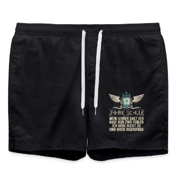 Abitur Gymnasium Damen und Herren Abi 2022 - Badeshorts - Schwarz - Vorne - AI Model Male 185 light (185cm)