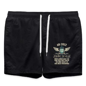 Abitur Gymnasium Damen und Herren Abi 2022 - Badeshorts - Schwarz - Vorne - AI Model Male 185 light (185cm)