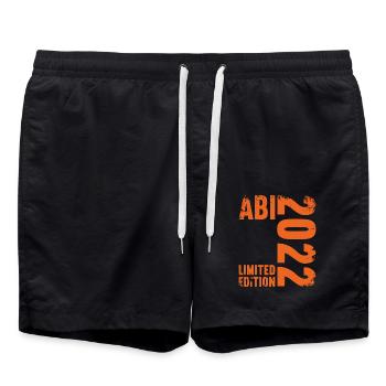 Abitur Gymnasium Damen und Herren Abi 2022 - Badeshorts - Schwarz - Vorne - AI Model Male 185 light (185cm)