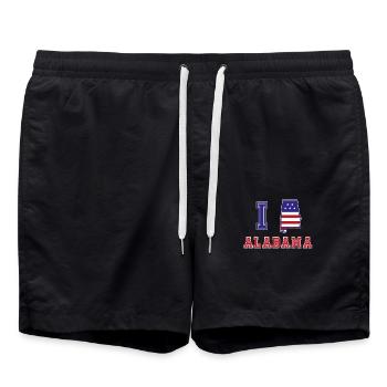 Alabama USA I love Albama - Swim Trunks - black - Front - AI Model Male 185 light (185cm)
