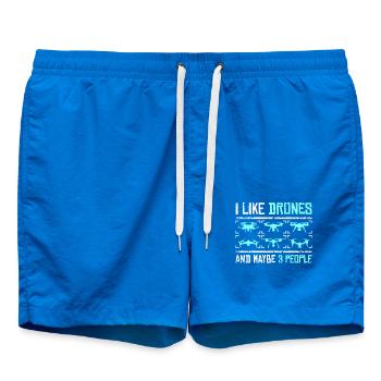 I like drones and maybe 3 people - Swim Trunks - cobalt blue - Front