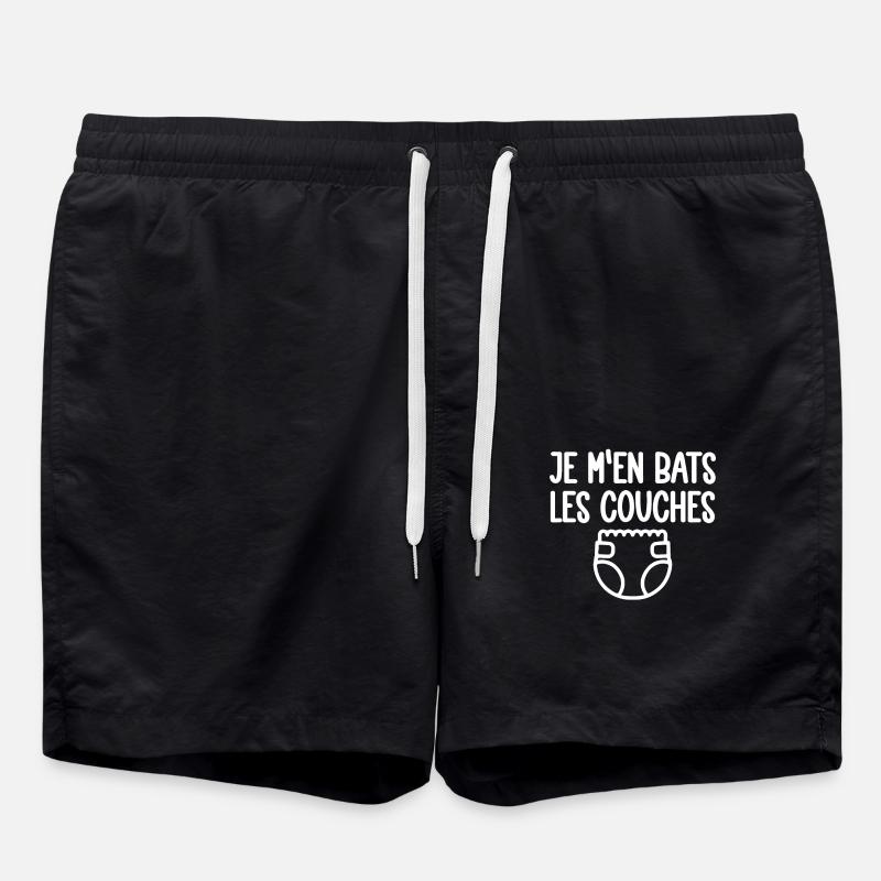 Je M'en Bats Les Couches Cadeau Body Fun Enceinte - Short de bain - noir