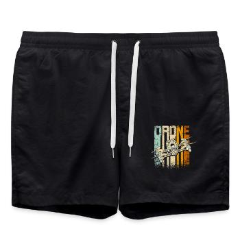 Retro Vintage Drone - Badeshorts - Schwarz - Vorne - AI Model Male 185 light (185cm)
