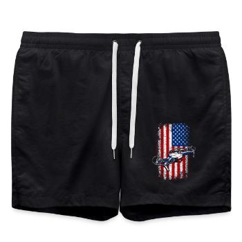Usa American flag Drone - Badeshorts - Schwarz - Vorne - AI Model Male 185 light (185cm)