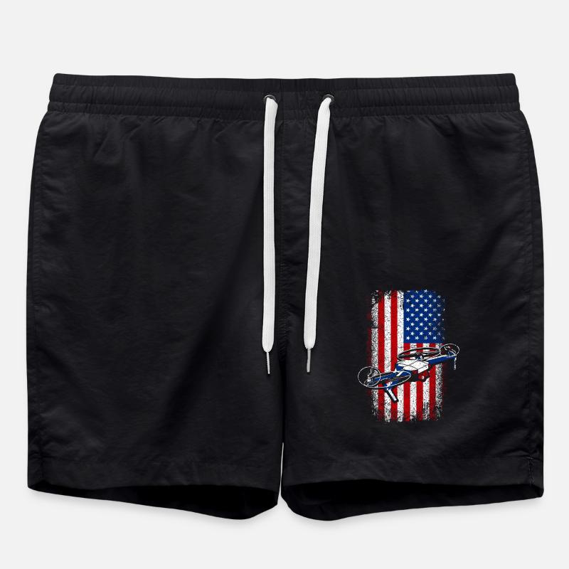 Usa Drapeau américain Drone - Short de bain - noir