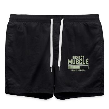 Bientôt Musclé Veuillez Patienter - Short de bain - noir - Devant - AI Model Male 185 light (185cm)