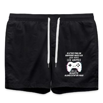 Si C'est Pas En Rapport Avec Les Mangas Jeux Vidéo - Short de bain - noir - Devant - AI Model Male 185 light (185cm)
