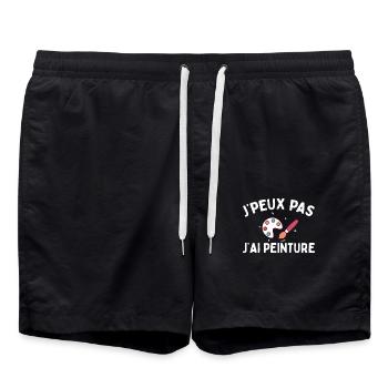 Peinture Peintre Dessin Aquarelle Dessiner Art - Short de bain - noir - Devant - AI Model Male 185 light (185cm)