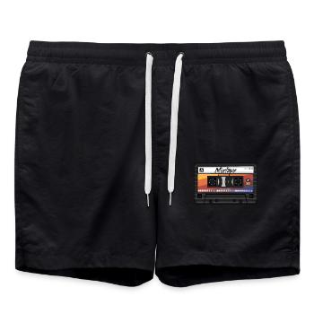 Mixtape Cassette 90s Party 80s Retro Tape - Short de bain - noir - Devant - AI Model Male 185 light (185cm)
