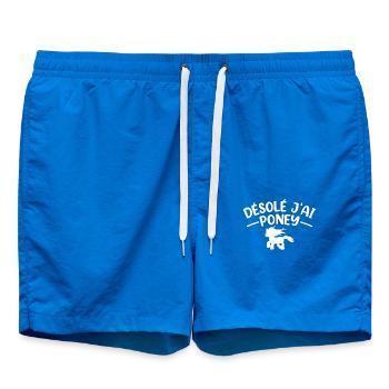Cheval Poney Équitation Anniversaire Licorne Pony - Short de bain - cobalt blue - Devant