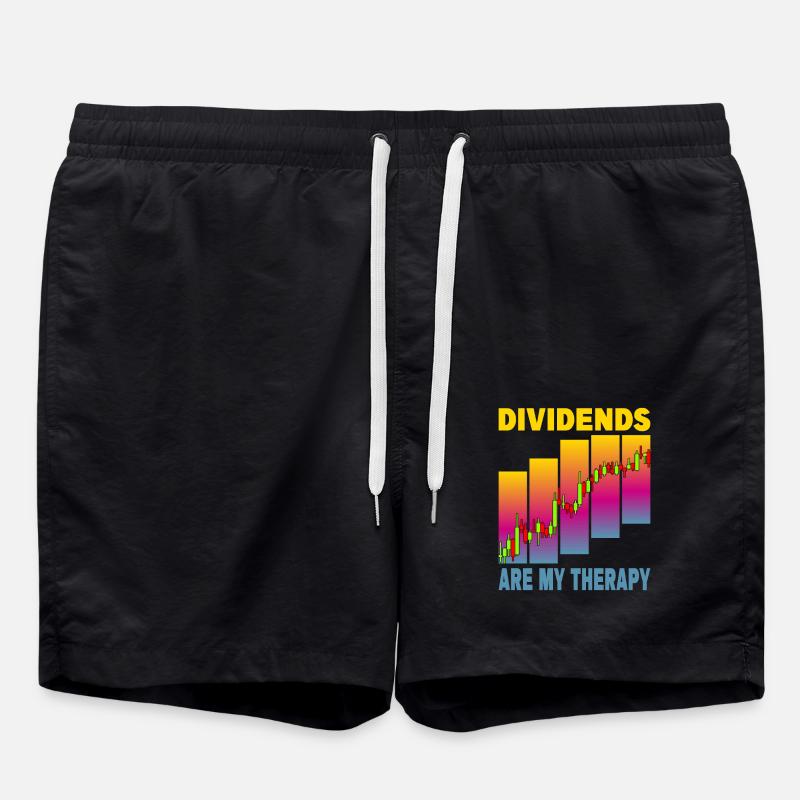 Dividends are my Therapy - Swim Trunks - black