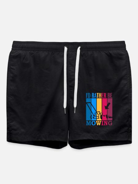 I'd rather be mowing - Swim Trunks - black