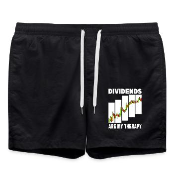 Les dividendes sont ma thérapie - Short de bain - noir - Devant - AI Model Male 185 light (185cm)