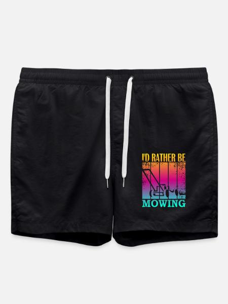 I'd rather be mowing - Swim Trunks - black