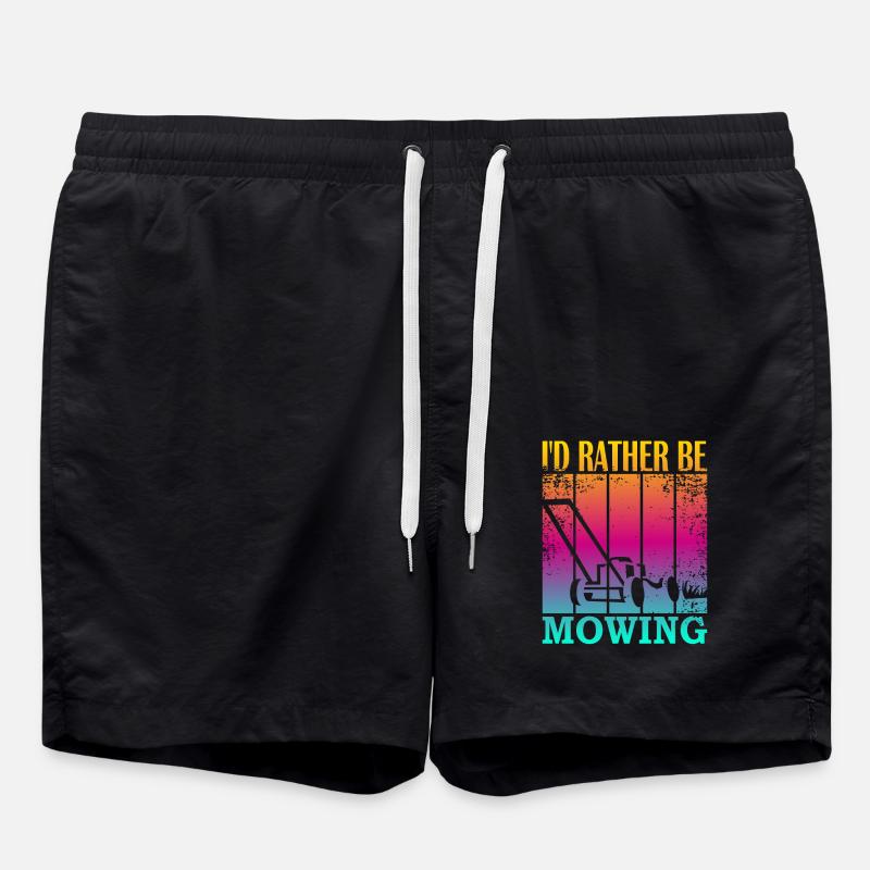 I'd rather be mowing - Badeshorts - Schwarz