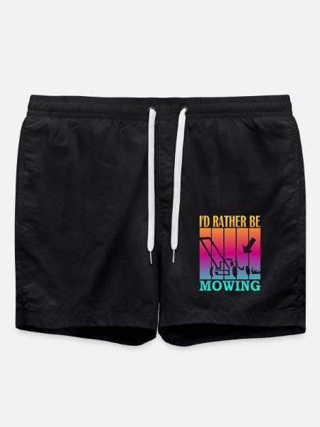 I'd rather be mowing - Swim Trunks - black