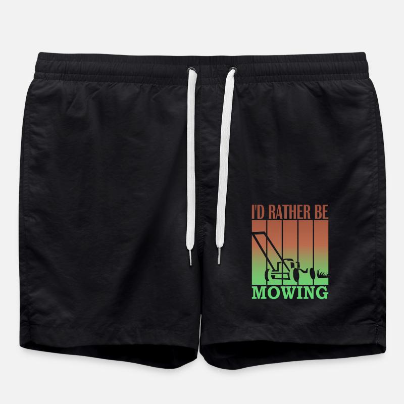 I'd rather be mowing - Swim Trunks - black