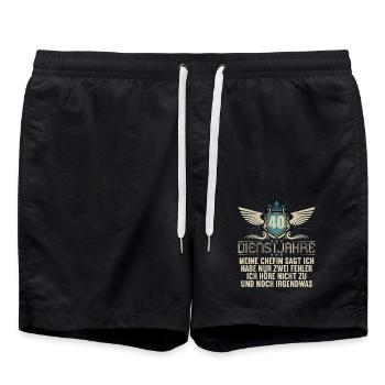 40 Jahre im Dienst 40 Jähriges Dienstjubiläum - Badeshorts - Schwarz - Vorne - AI Model Male 185 light (185cm)