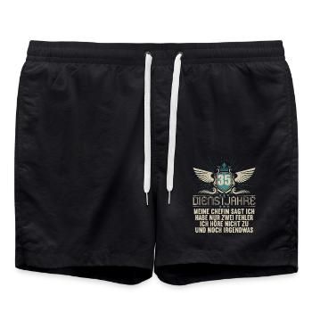 35 Jahre im Dienst 35 Jähriges Dienstjubiläum - Badeshorts - Schwarz - Vorne - AI Model Male 185 light (185cm)