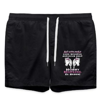 Hobby Horse Geschenkidee - Badeshorts - Schwarz - Vorne - AI Model Male 185 light (185cm)