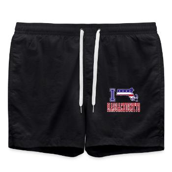 Massachusetts USA I love Albama - Badeshorts - Schwarz - Vorne - AI Model Male 185 light (185cm)