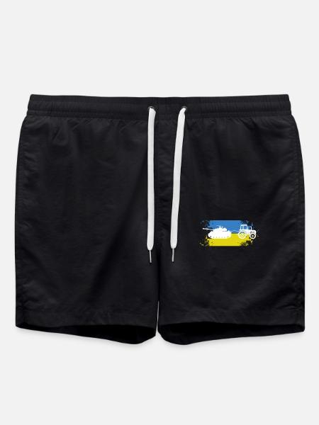 Tractor Tank Ukraine Meme - Swim Trunks - black