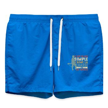 Chasse Et Apéro Chasser Cadeau Sanglier Mec Forêt - Short de bain - cobalt blue - Devant