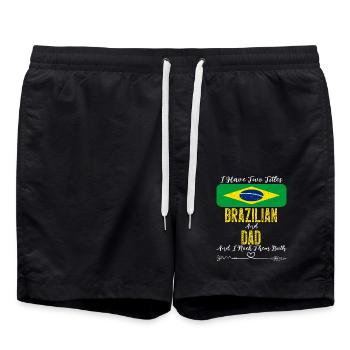 J’ai deux titres brésilien et papa Brésil - Short de bain - noir - Devant - AI Model Male 185 light (185cm)