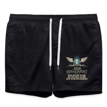 1 an marié seulement 2 erreurs 1.Anniversaire de mariage - Short de bain - noir - Devant - AI Model Male 185 light (185cm)