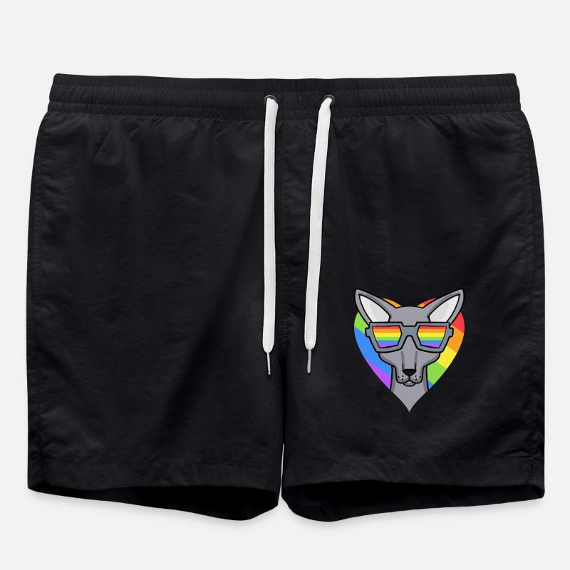 LGBT Cat Sphynx Rainbow - Swim Trunks - black