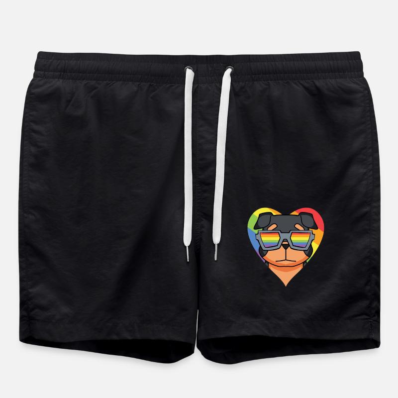 Chien LGBT Rottweiler Rainbow - Short de bain - noir