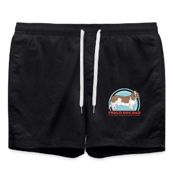 Basset Hound Papa Propriétaire Chien Propriétaire Cadeau - Short de bain - noir - Devant - AI Model Male 185 light (185cm)