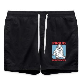 Basset Hound Papa Chien Papa Chien Propriétaire Cadeau - Short de bain - noir - Devant - AI Model Male 185 light (185cm)
