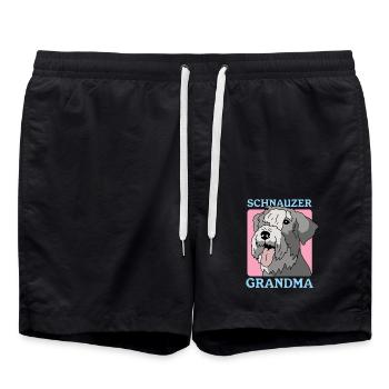 Schnauzer Grand-mère Maîtresse Chien Propriétaire Cadeau - Short de bain - noir - Devant - AI Model Male 185 light (185cm)