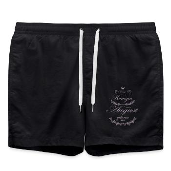 Eine Königin wurde im August geboren - Badeshorts - Schwarz - Vorne - AI Model Male 185 light (185cm)
