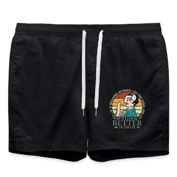 Cadeaux de soudeurs, chemise de soudeur drôle, soudage - Short de bain - noir - Devant - AI Model Male 185 light (185cm)