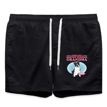 Boston Terrier Grandma | Hundebesitzer Geschenk - Badeshorts - Schwarz - Vorne - AI Model Male 185 light (185cm)