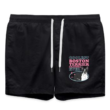 Boston Terrier Grandma Hundebesitzerin Geschenk - Badeshorts - Schwarz - Vorne - AI Model Male 185 light (185cm)