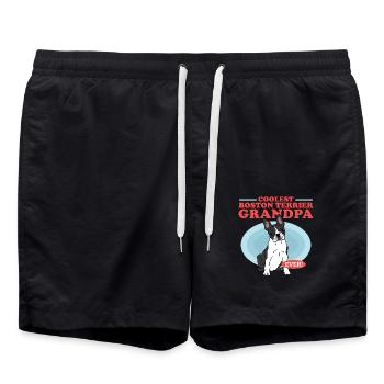 Boston Terrier Grandpa Hundehalter Geschenk - Badeshorts - Schwarz - Vorne - AI Model Male 185 light (185cm)