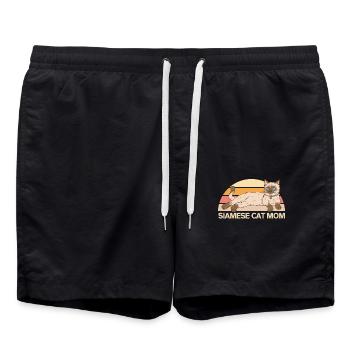 Siamkatze Katzenmama Katzenbesitzer Geschenk - Badeshorts - Schwarz - Vorne - AI Model Male 185 light (185cm)