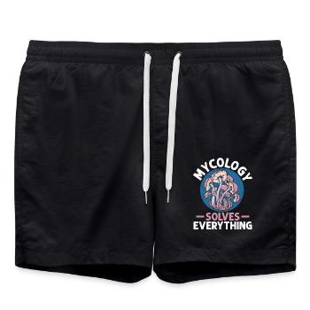 Mycologie Champignons Nature Forêt Idée Cadeau - Short de bain - noir - Devant - AI Model Male 185 light (185cm)