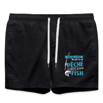 Si je peux aller à la pêche le reste je m'en fish - Short de bain - noir - Devant - AI Model Male 185 light (185cm)
