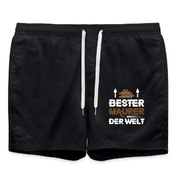 Bester Maurer der Welt - Badeshorts - Schwarz - Vorne - AI Model Male 185 light (185cm)