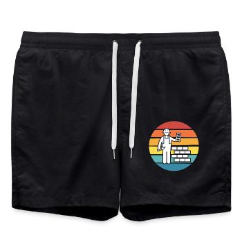 Maurer Retro - Badeshorts - Schwarz - Vorne - AI Model Male 185 light (185cm)