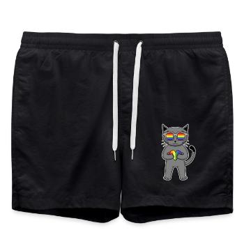 CHAT LGBT British Shorthair Rainbow - Short de bain - noir - Devant - AI Model Male 185 light (185cm)