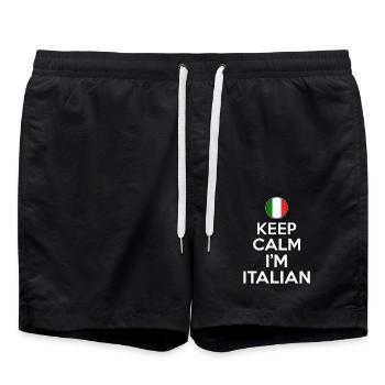 Keep calm im italian - Badeshorts - Schwarz - Vorne - AI Model Male 185 light (185cm)